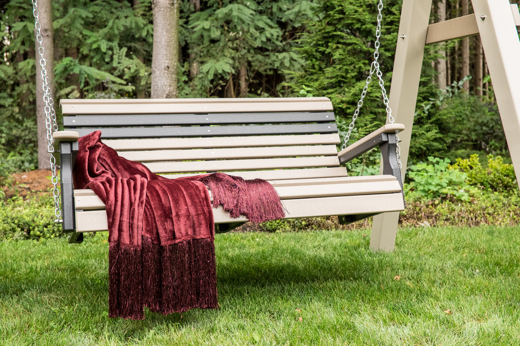 4' Plain LuxCraft Swing - Weatherwood and Black